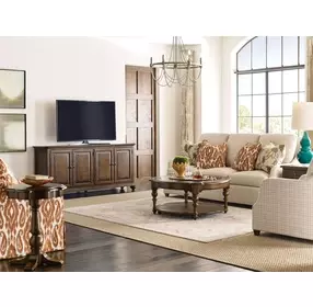 Commonwealth Morton Medium Stain 76" Entertainment Console with 4 Doors