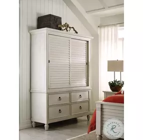 Azure Cove Egret Media Wardrobe with Deck