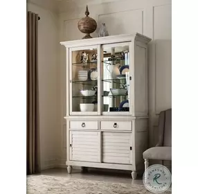 Azure Cove Thatcher Egret Display Cabinet with Hutch