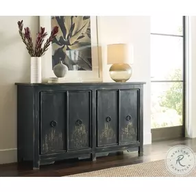 Hidden Treasures Black Four Door Console