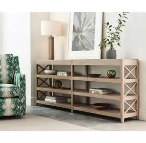 Hidden Treasures Light Stain Rectangular Console Table