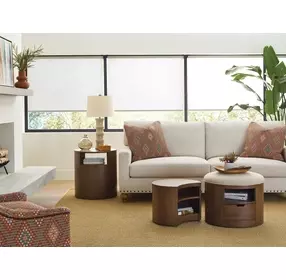 Hidden Treasures Duo Medium Stain Round Ottoman Table