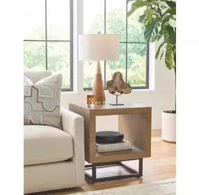 Hidden Treasures Light Stain Square End Table