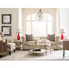 Lenox Monaco Alabaster And Brassy Champagne Coffee Table