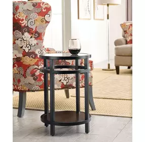 Mackintosh Black Round Glass Top Accent Spot Table
