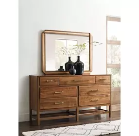 Monogram Walnut Dornoch Medium Stain Rectangular Dresser Mirror