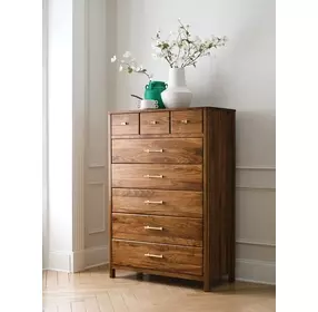 Monogram Walnut Rockwood Medium Stain 8 Drawer Chest