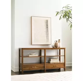 Monogram Walnut Boca Medium Stain Rectangular Console Table