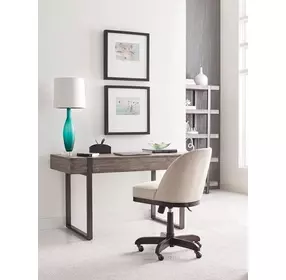 Hidden Treasures Leah Cream Upholstered Desk Chair with Swivel