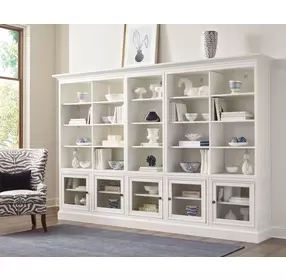 Structures Quintuple White 30 Shelves Display Bookcase