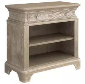 Summer Creek Scrubbed Oak 1 Drawer Open Nightstand with USB Charging