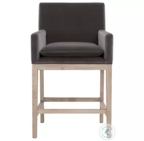 Drake Dark Dove Velvet Counter Height Stool