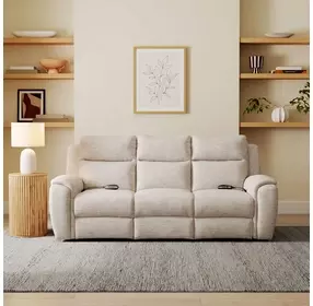 Drake Suede 95" Zero Gravity Double Power Reclining Sofa with Massage and USB Charging