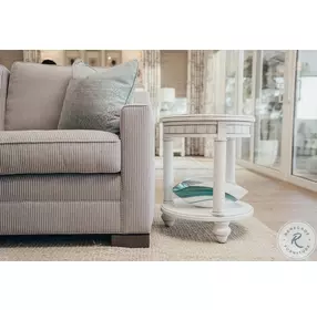 Riviera Blanc Round End Table