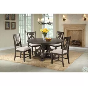Stanford Smokey Walnut Round Dining Table