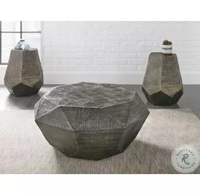 Donato Oil Rubbed Brass Hexagonal End Table