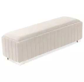 Maribel Taupe Upholstered 59" Accent Bench