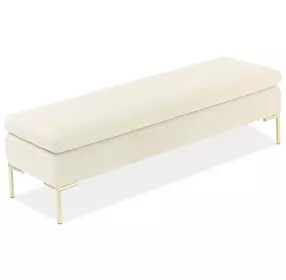 Velena Ivory Upholstered 59" Accent Bench