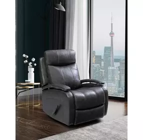 Duffy Ryegate Gray Leather Swivel Glider Recliner