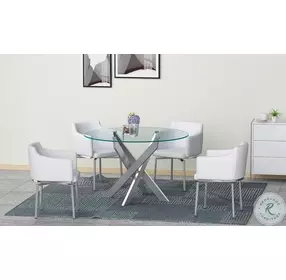 Dusty White And Chrome Swivel Club Arm Chair Set of 2