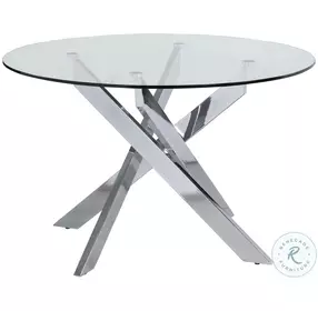 Dusty Clear Glass And Chrome Dining Room Set