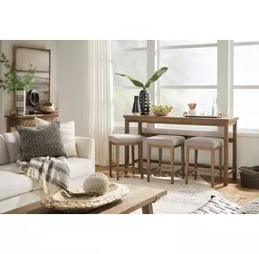 Lindon White Upholstered Counter Height Stool