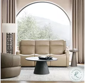 Nelson Salvo Beige Leather Zero Gravity Power Sofa with Power Headrests And Lumbar