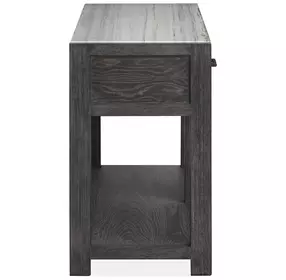Plum Creek Ravenwood Black and White Rectangular Marble Top Sofa Table
