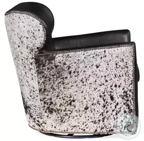 Raiden Black Leather Swivel Club Chair