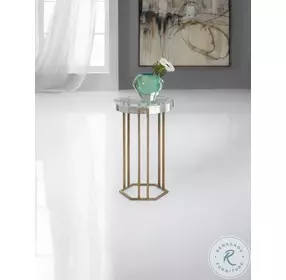 Grove Antique Brass Round End Table