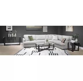 Ironvale Black Truffle Rectangular Glass Top Sofa Table