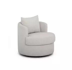 Silvi Off White Upholstered Swivel Accent Chair
