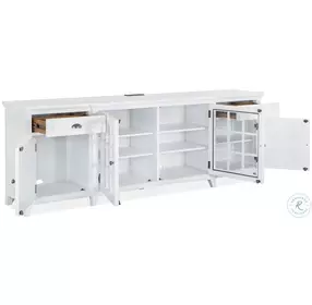 Egret Bay Chalk White Wood 90" TV Stand