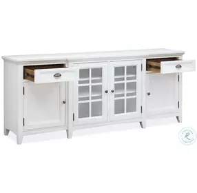 Heron Cove Chalk White Wood 80" TV Stand