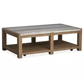 Foxrun Hollow Sierra Brown Rectangular Marble Top Cocktail Table