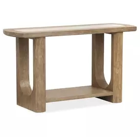 Bradford Riverbed Beige Rectangular Marble Top Sofa Table