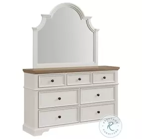 Ulysses Brown And Off White 7 Drawer Youth Dresser And Mirror