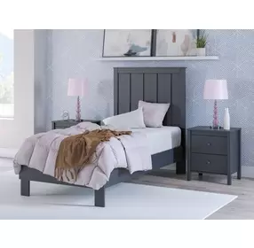 Simmenfort Matte Navy Blue Twin Panel Headboard