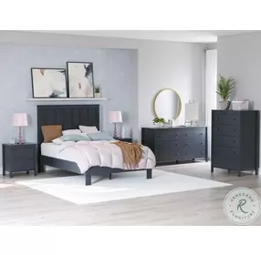 Simmenfort Navy Blue Full Platform Bed