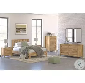 Bermacy Light Brown Queen Platform Bed
