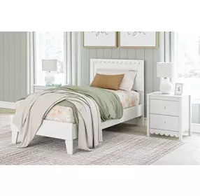 Hallityn Matte White Twin Panel Headboard
