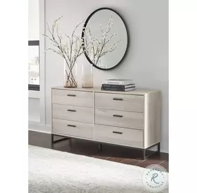 Socalle Natural Large 6 Drawer Dresser