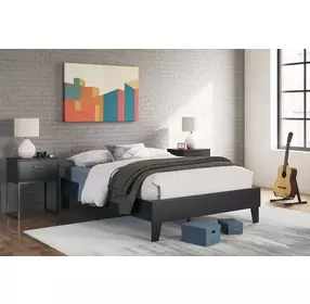 Socalle Matte Black Full Platform Bed