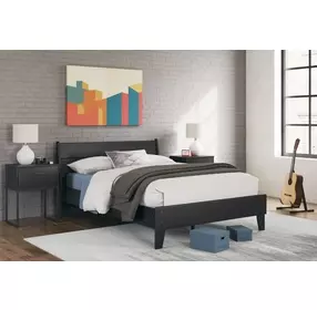 Socalle Matte Black Full Panel Headboard