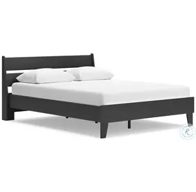 Socalle Matte Black Platform Bedroom Set