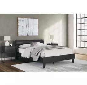 Socalle Matte Black Queen Panel Headboard