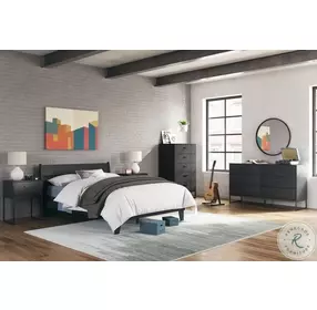 Socalle Matte Black Full Panel Bed