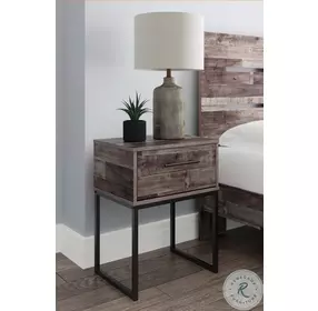 Neilsville Multi Gray Large 1 Drawer Nightstand