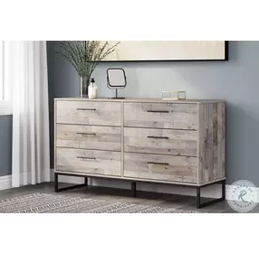 Neilsville Whitewash Large 6 Drawer Dresser