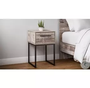 Neilsville Whitewash Large 1 Drawer Nightstand